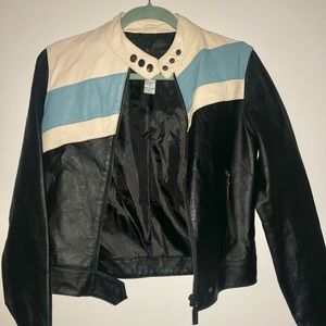 Real leather biker jacket